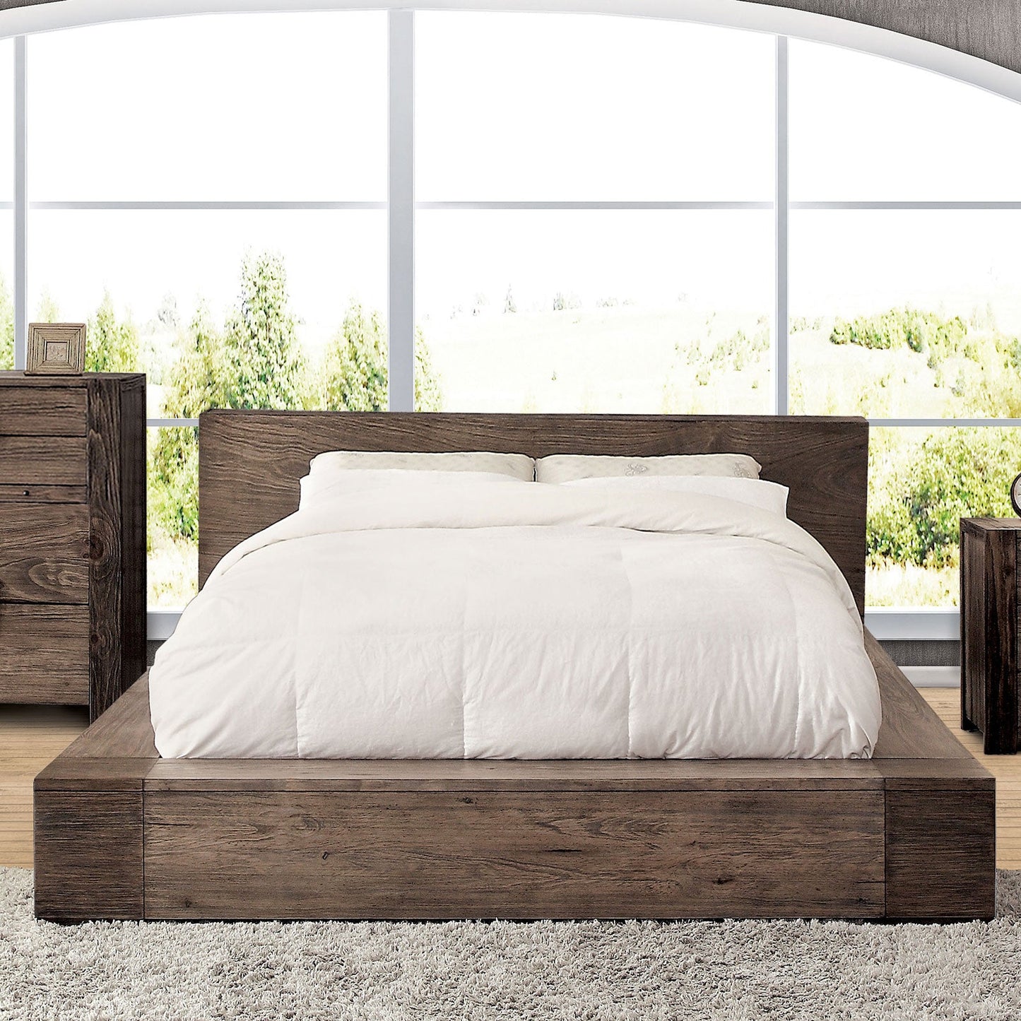 JANEIRO Rustic Natural Tone E.King Bed - ATL FURNITURE