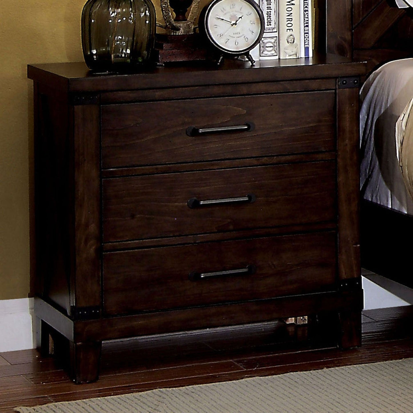 Bianca Dark Walnut Night Stand - ATL FURNITURE