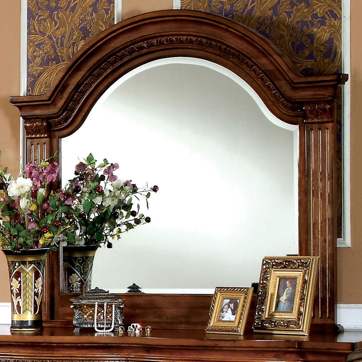 Bellagrand Antique Tobacco Oak Mirror - ATL FURNITURE