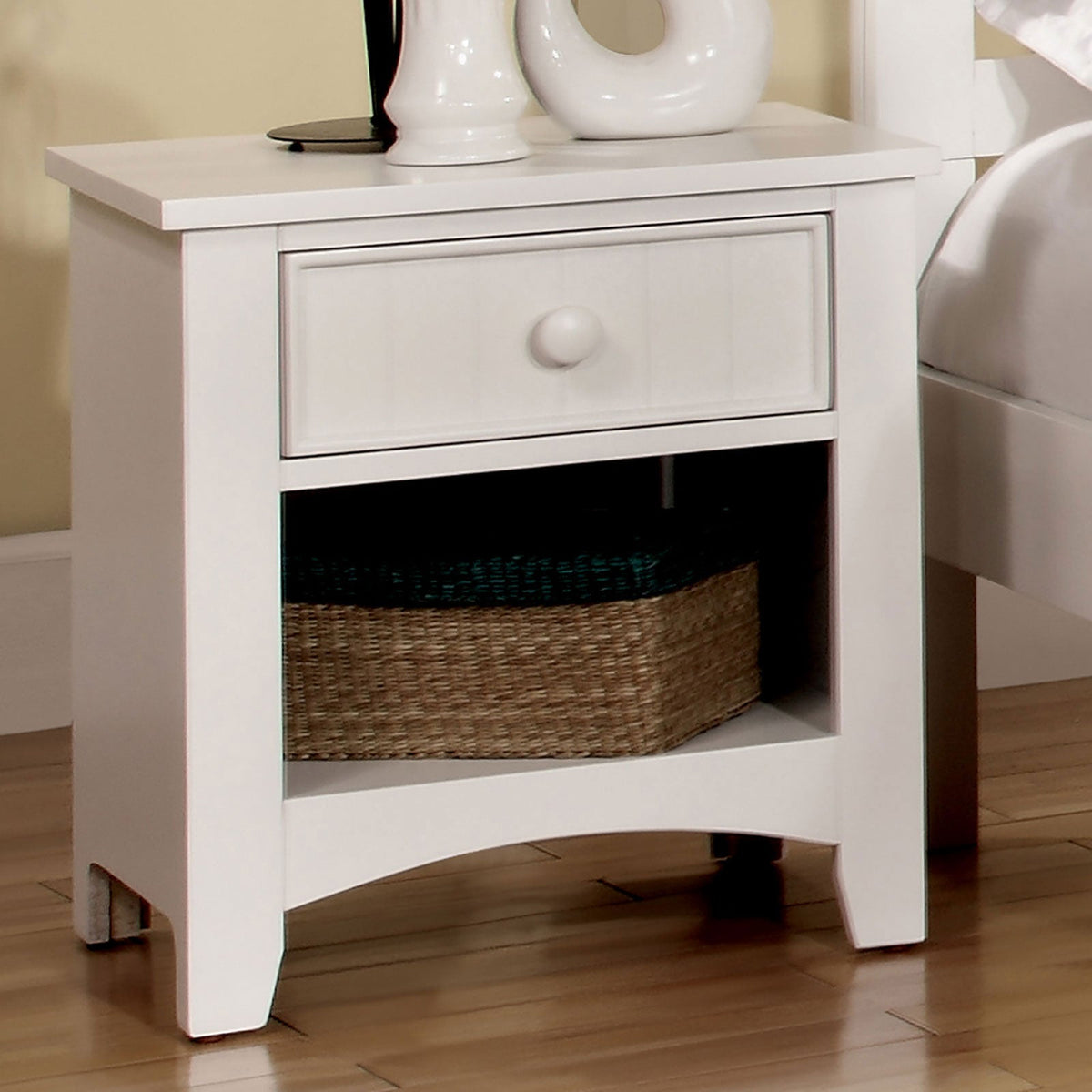 Corry White Night Stand - ATL FURNITURE