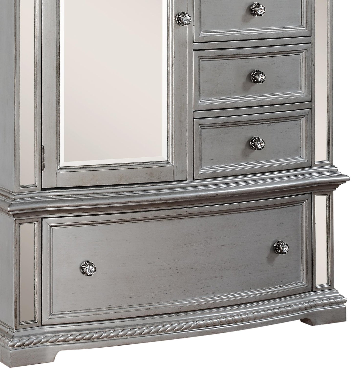 Pamela Traditional Style Chest in Silver finish Wood - ATL FURNITURE