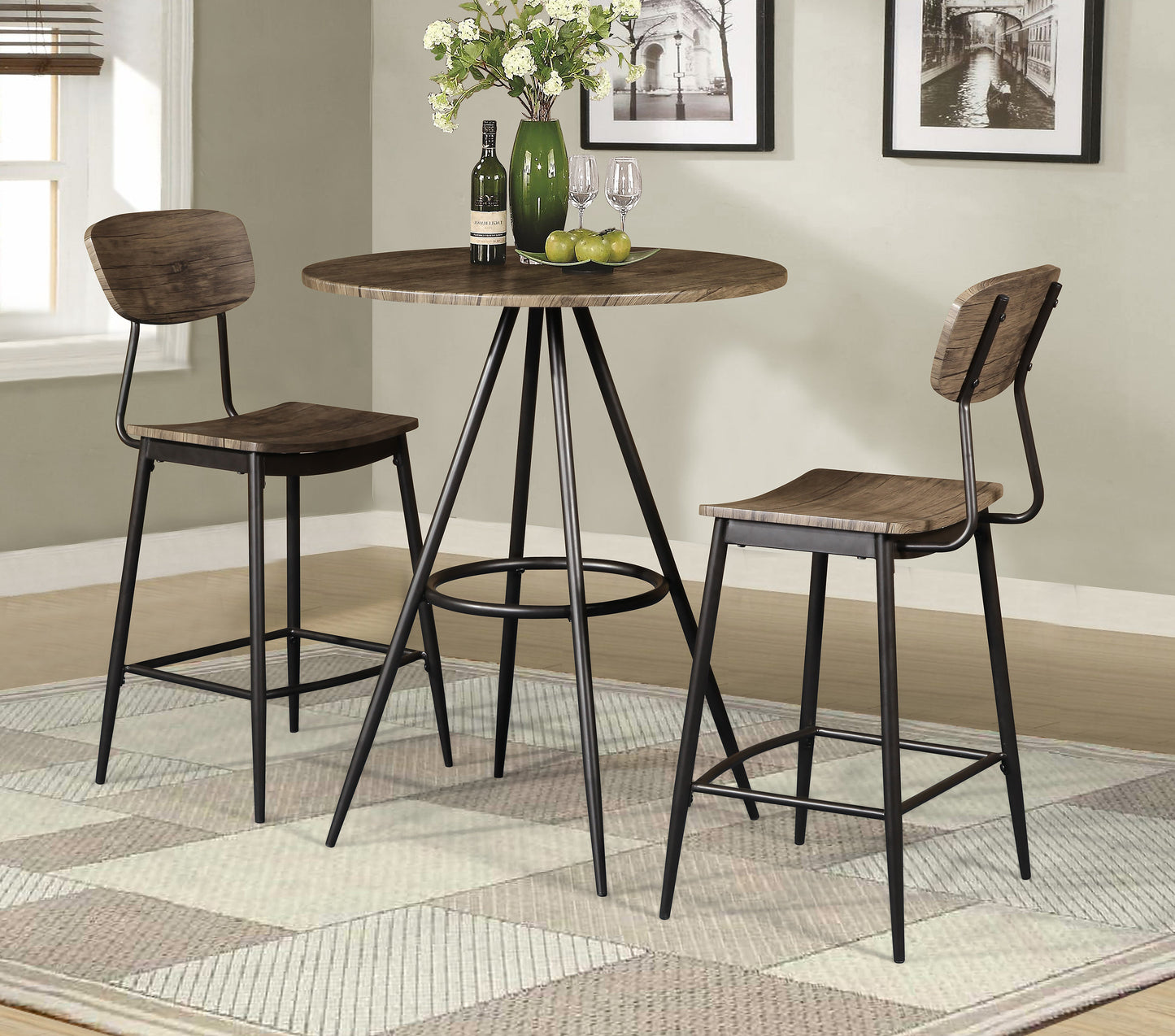 Counter Table Set; 3 PCS. SET - ATL FURNITURE