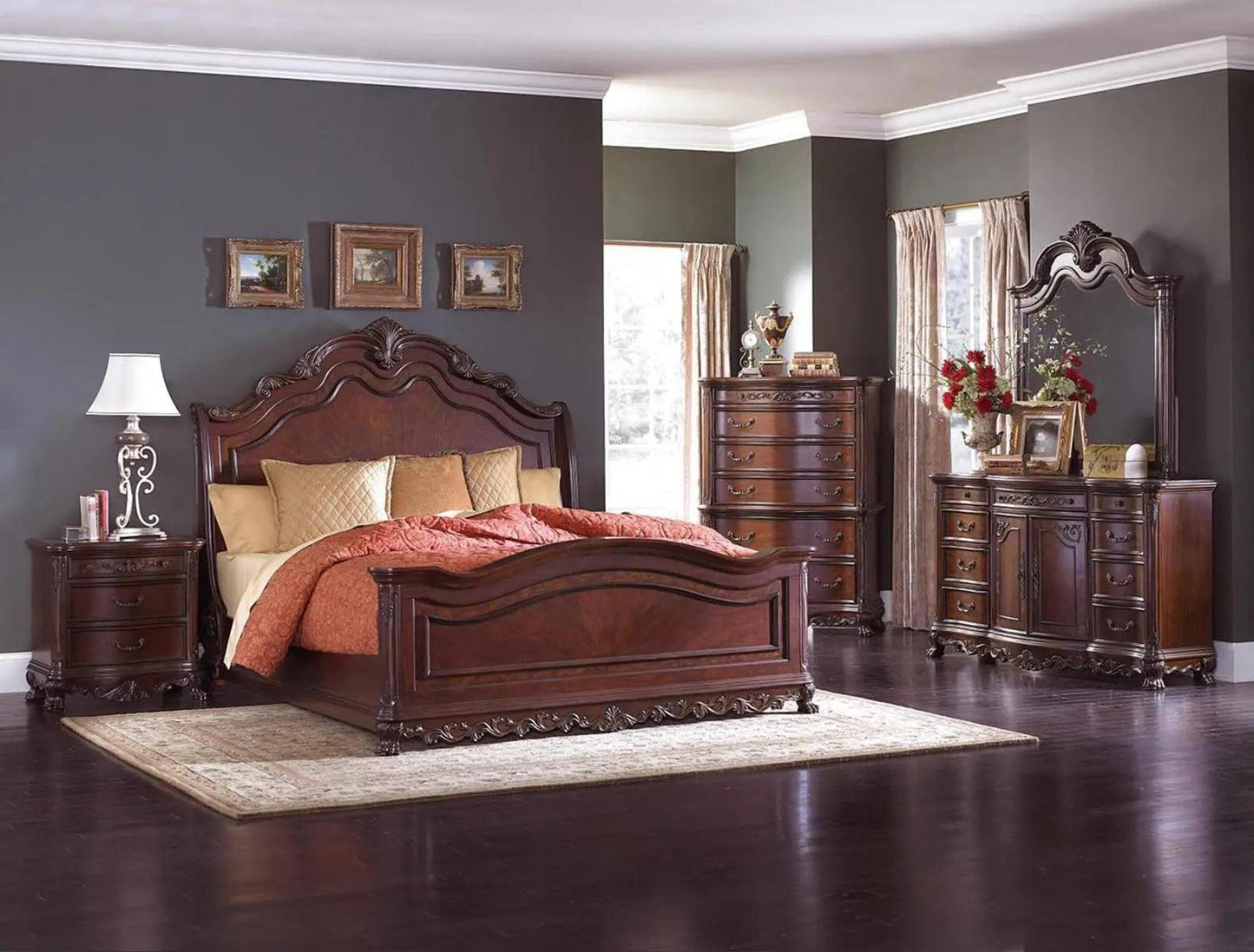 Homelegance Deryn Park 3 Drawer Nightstand In Cherry 2243-4 - ATL FURNITURE