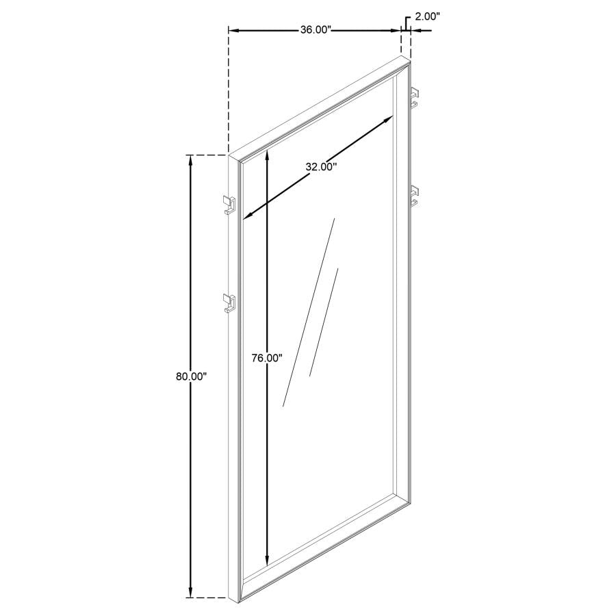 DURANGO 80-INCH STANDING FLOOR MIRROR WASHED OAK