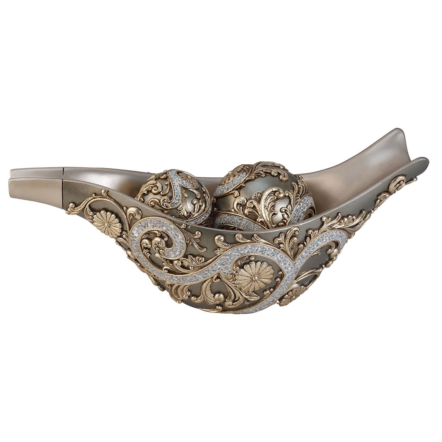 Estelle Champagne Silver Bowl w/ Spheres (2/CTN) - ATL FURNITURE