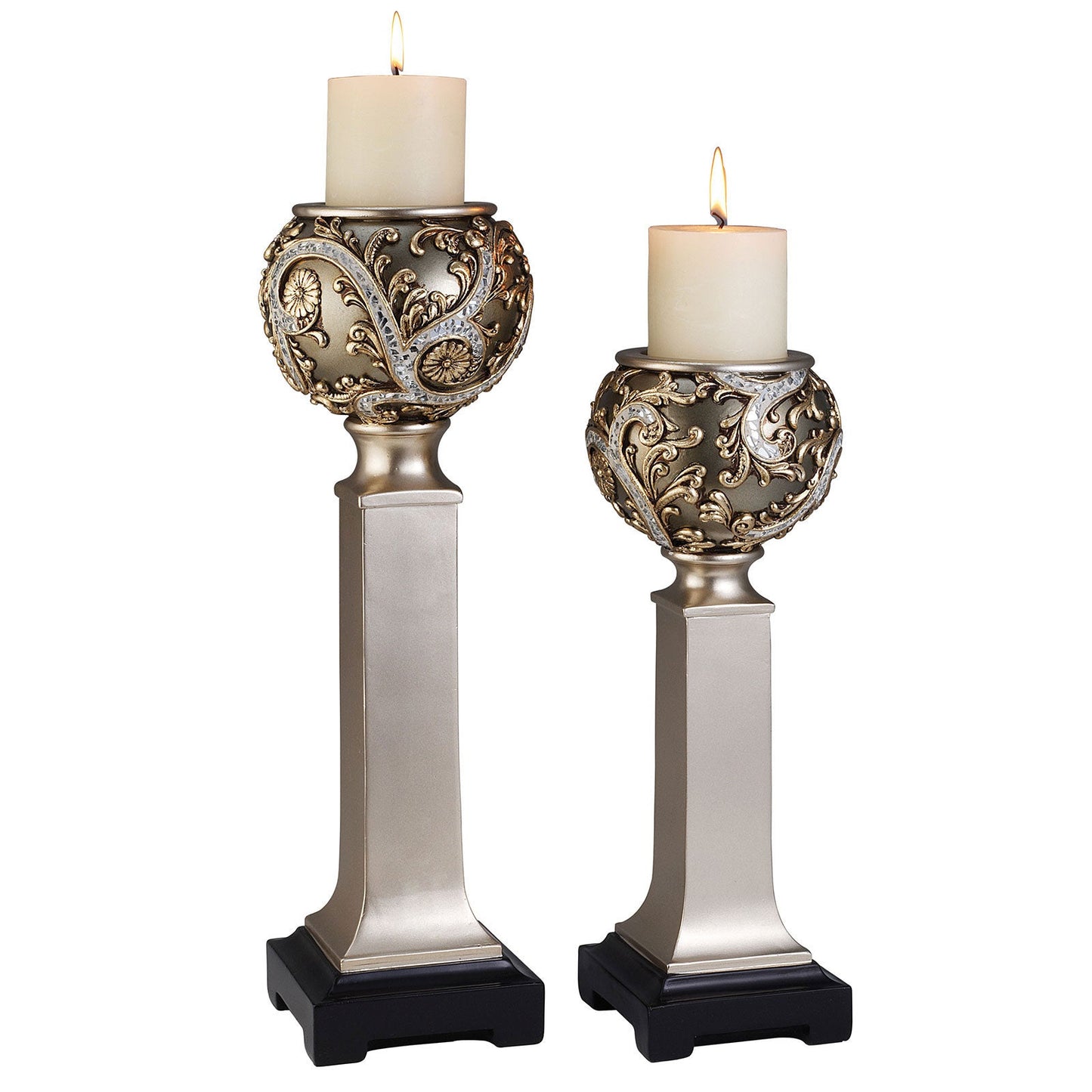 Estelle Champagne Silver Candle Holder Set (4/CTN) - ATL FURNITURE