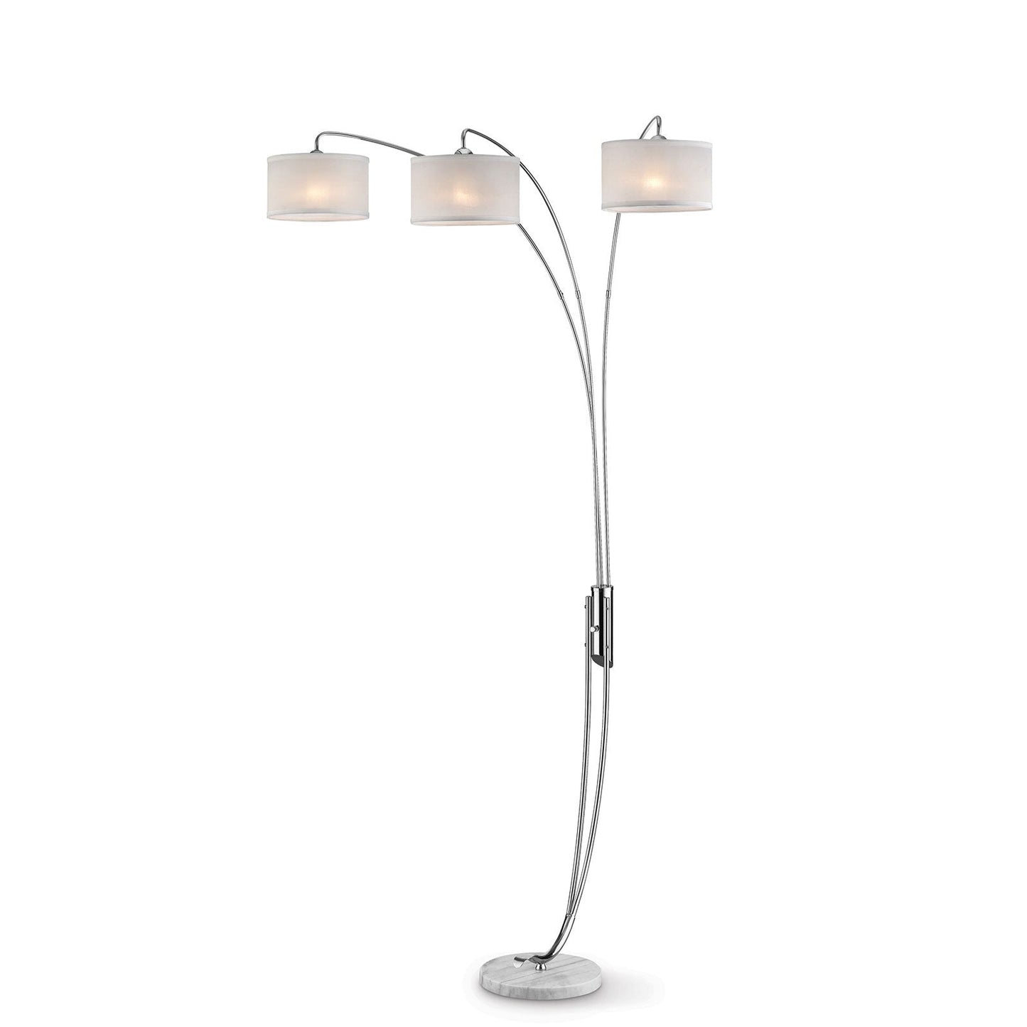 Leanne Off-White/Chrome Arch Lamp - ATL FURNITURE