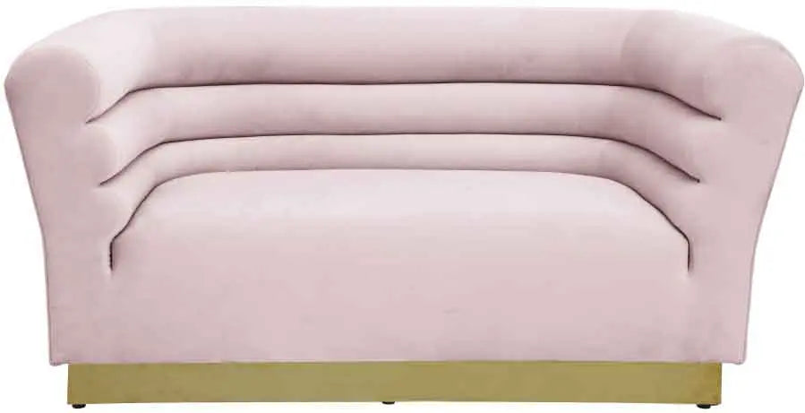 Bellini Velvet Loveseat In Pink - ATL FURNITURE