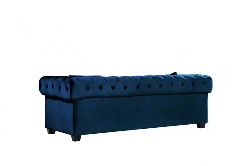 Bowery Velvet Loveseat In Navy - ATL FURNITURE