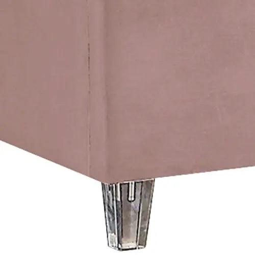 Candace Velvet Queen Bed In Pink - ATL FURNITURE