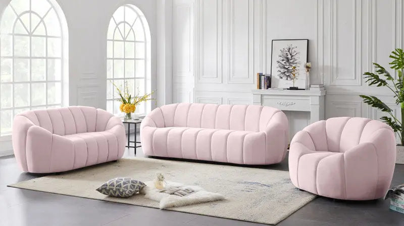 Meridian Furniture - Elijah Velvet Chair In Pink - 613Pink-C - ATL FURNITURE