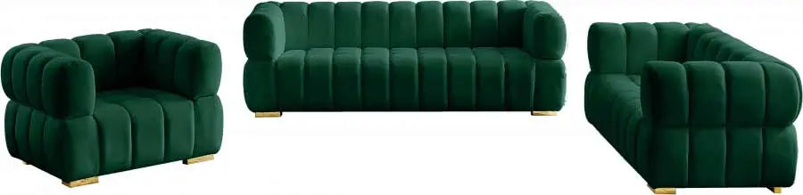 Meridian Furniture - Gwen Velvet Loveseat In Green - 670Green-L - ATL FURNITURE
