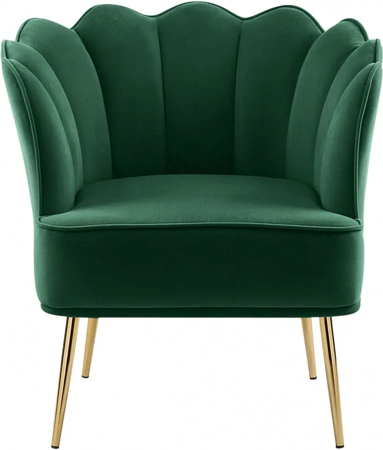 Meridian Furniture - Jester Velvet Accent Chair In Green - 516Green - ATL FURNITURE