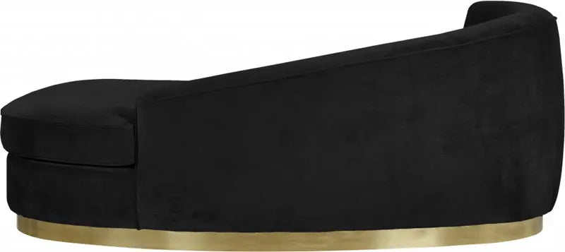 Meridian Furniture - Julian Velvet Chaise Lounge In Black - 620Black-Chaise - ATL FURNITURE