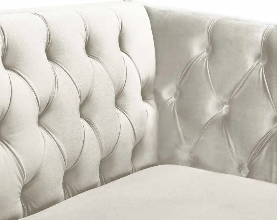 Meridian Furniture - Michelle 3 Piece Living Room Set In Cream - 652Cream-S-3Set - ATL FURNITURE