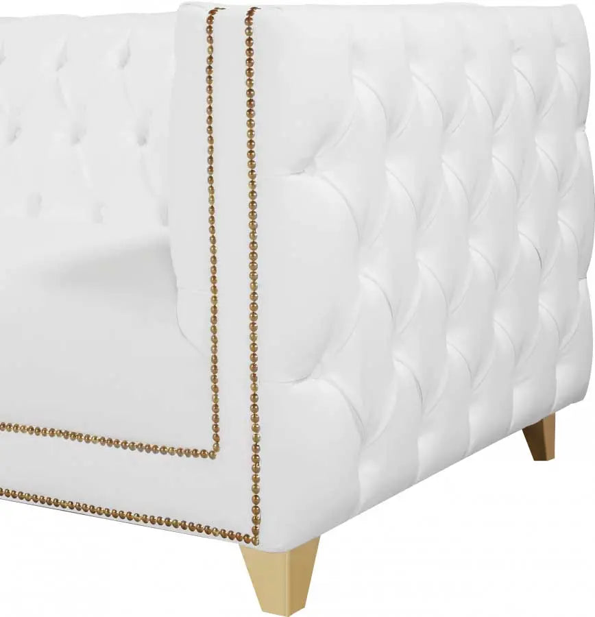 Meridian Furniture - Michelle 3 Piece Living Room Set In White - 651White-S-3Set - ATL FURNITURE