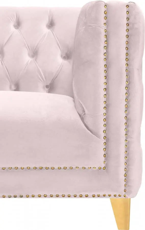 Meridian Furniture - Michelle Velvet Loveseat In Pink - 652Pink-L - ATL FURNITURE