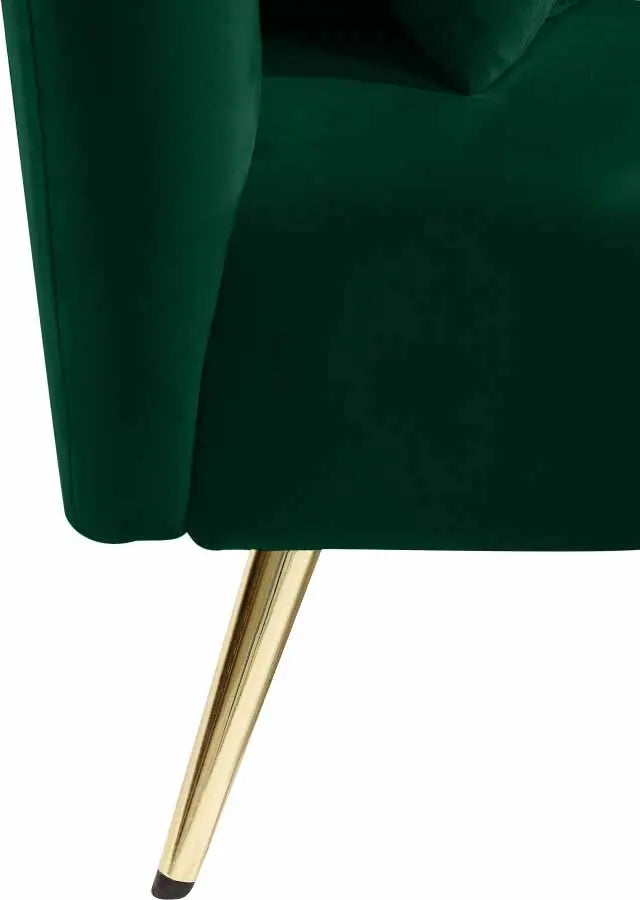 Meridian Furniture - Nolan Velvet Chaise In Green - 656Green-Chaise - ATL FURNITURE