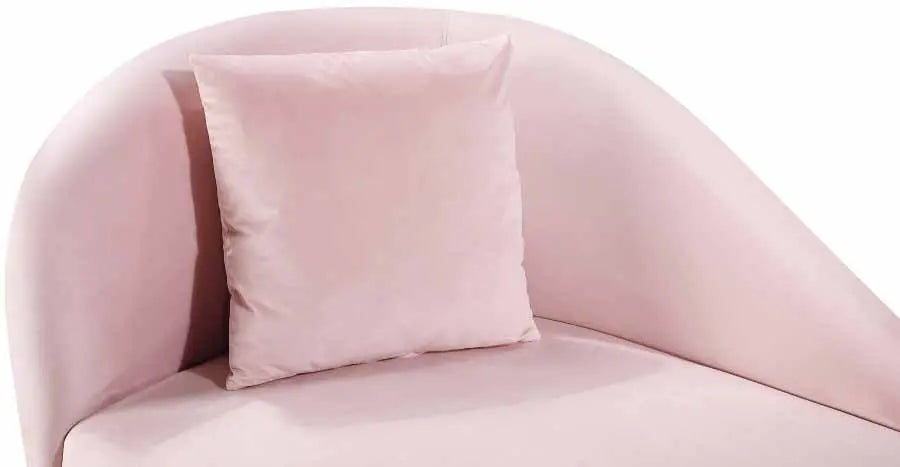 Meridian Furniture - Nolan Velvet Chaise In Pink - 656Pink-Chaise - ATL FURNITURE