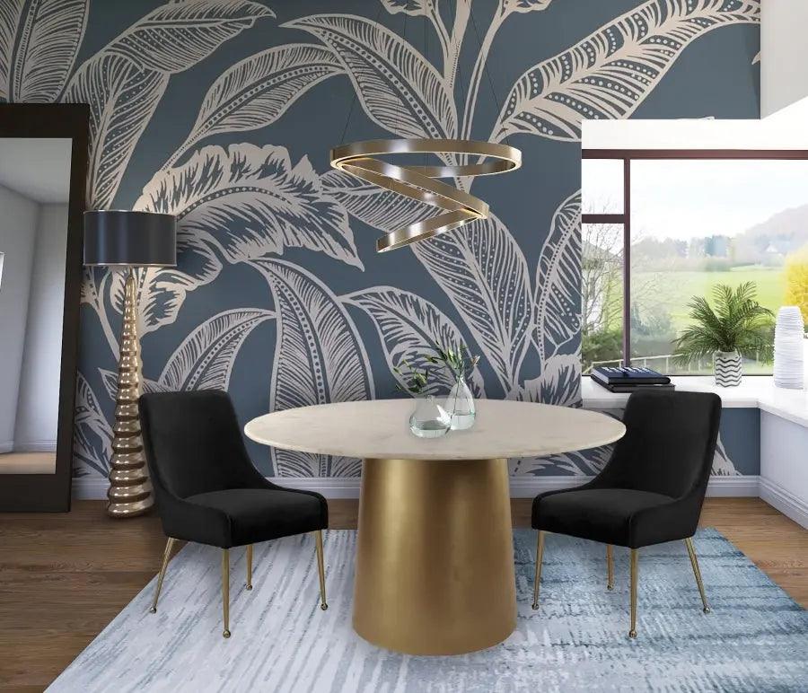 Meridian Furniture - Owen Velvet Dining Chair Set Of 2 In Black - 744Black - ATL FURNITURE