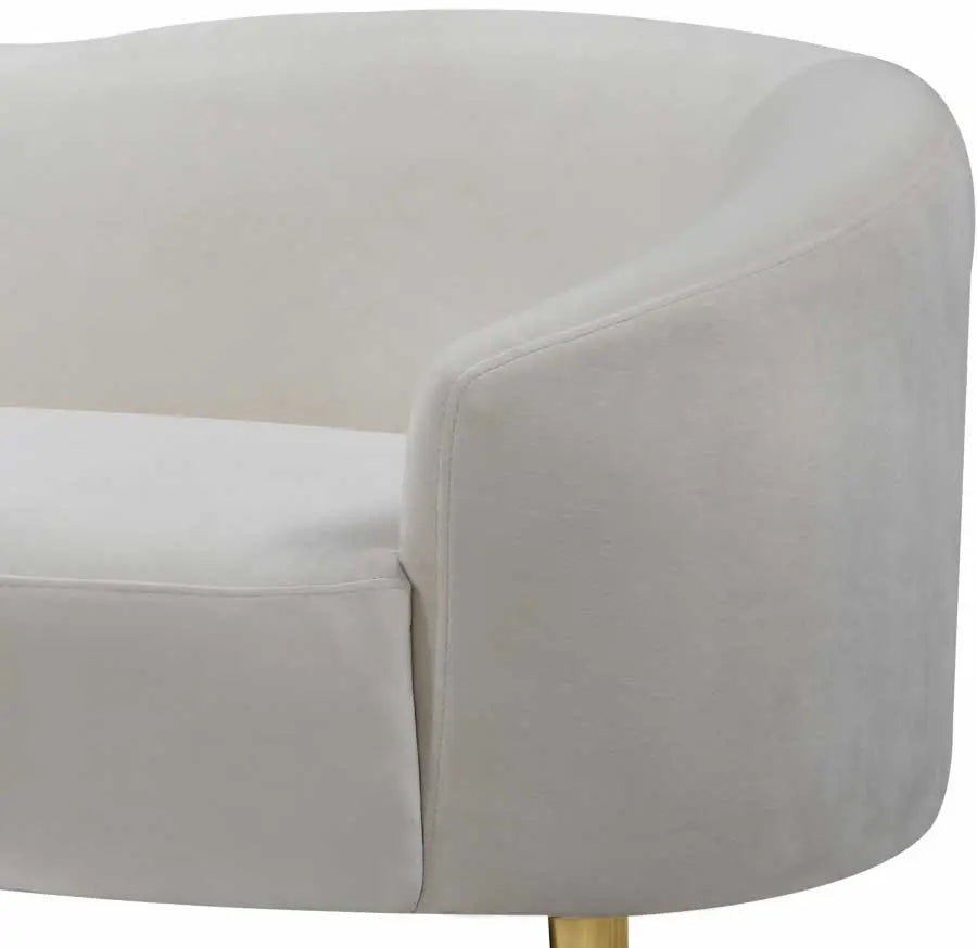 Meridian Furniture - Ritz Velvet Loveseat In Cream - 659Cream-L - ATL FURNITURE