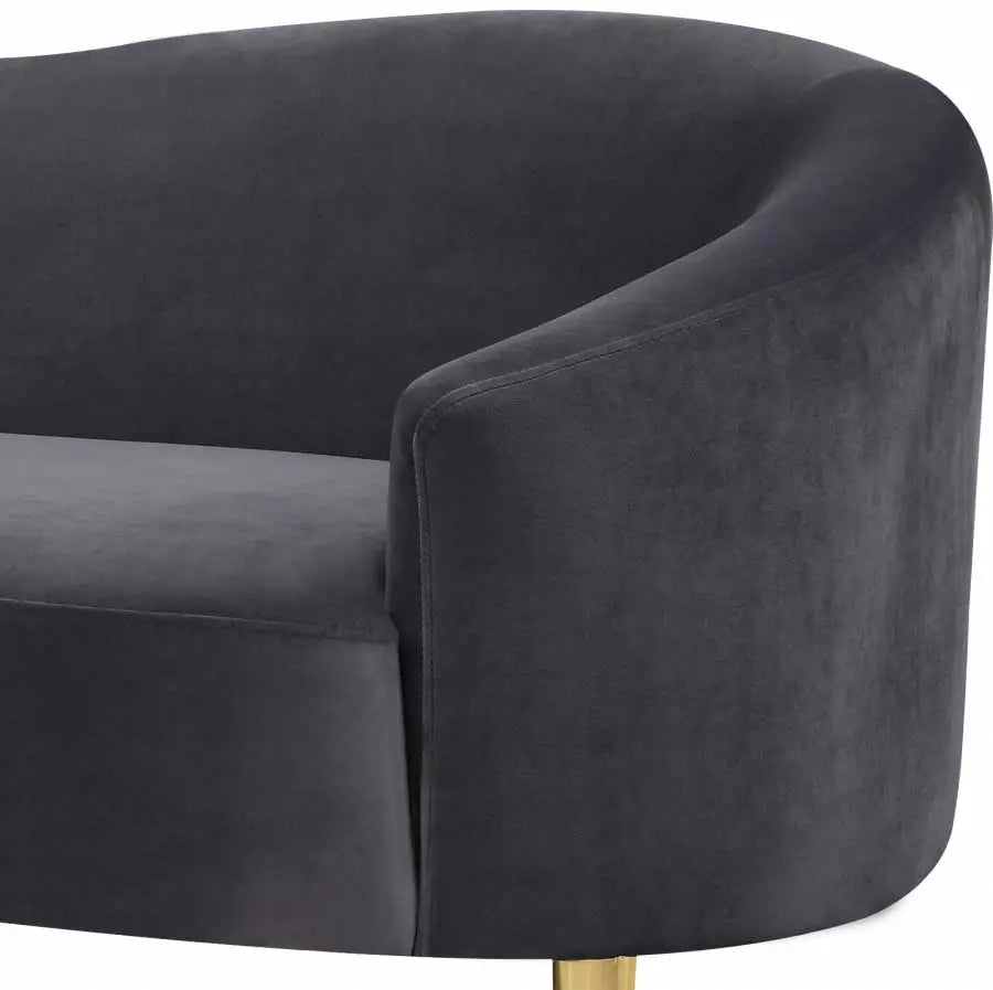 Meridian Furniture - Ritz Velvet Loveseat In Grey - 659Grey-L - ATL FURNITURE