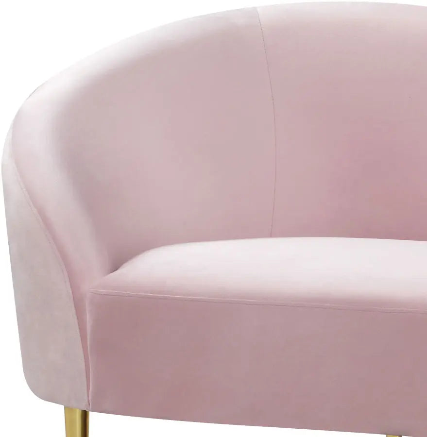 Meridian Furniture - Ritz Velvet Loveseat In Pink - 659Pink-L - ATL FURNITURE