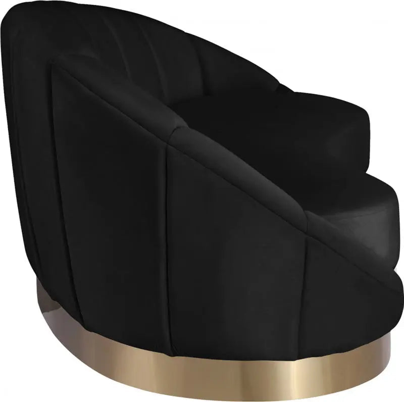 Meridian Furniture - Shelly Velvet Chaise In Black - 623Black-Chaise - ATL FURNITURE