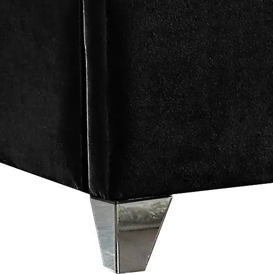 Meridian Furniture - Zuma Velvet King Bed In Black - Zumablack-K - ATL FURNITURE