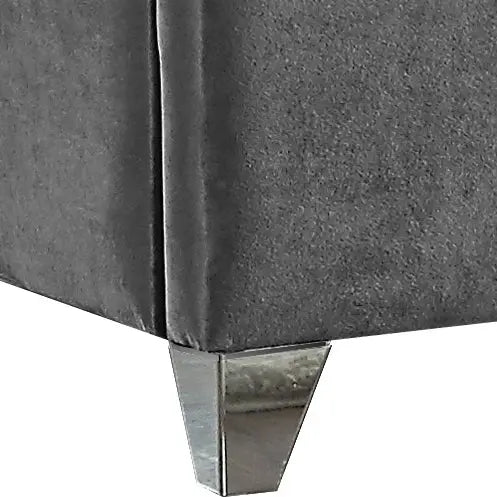 Meridian Furniture - Zuma Velvet Queen Bed In Grey - Zumagrey-Q - ATL FURNITURE