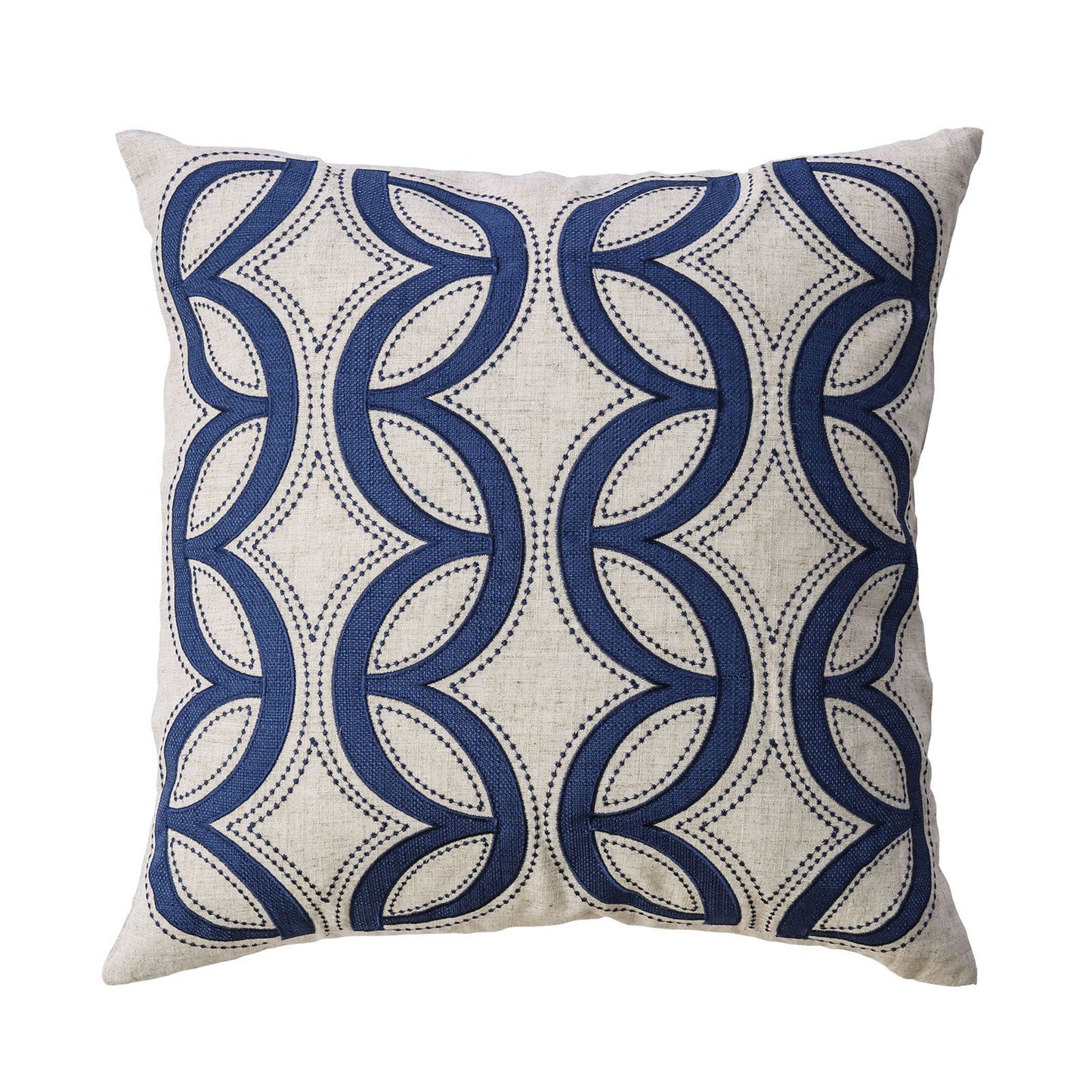 Teri Natural/Indigo 20" X 20" Pillow, Natural & Indigo (2/CTN) - ATL FURNITURE