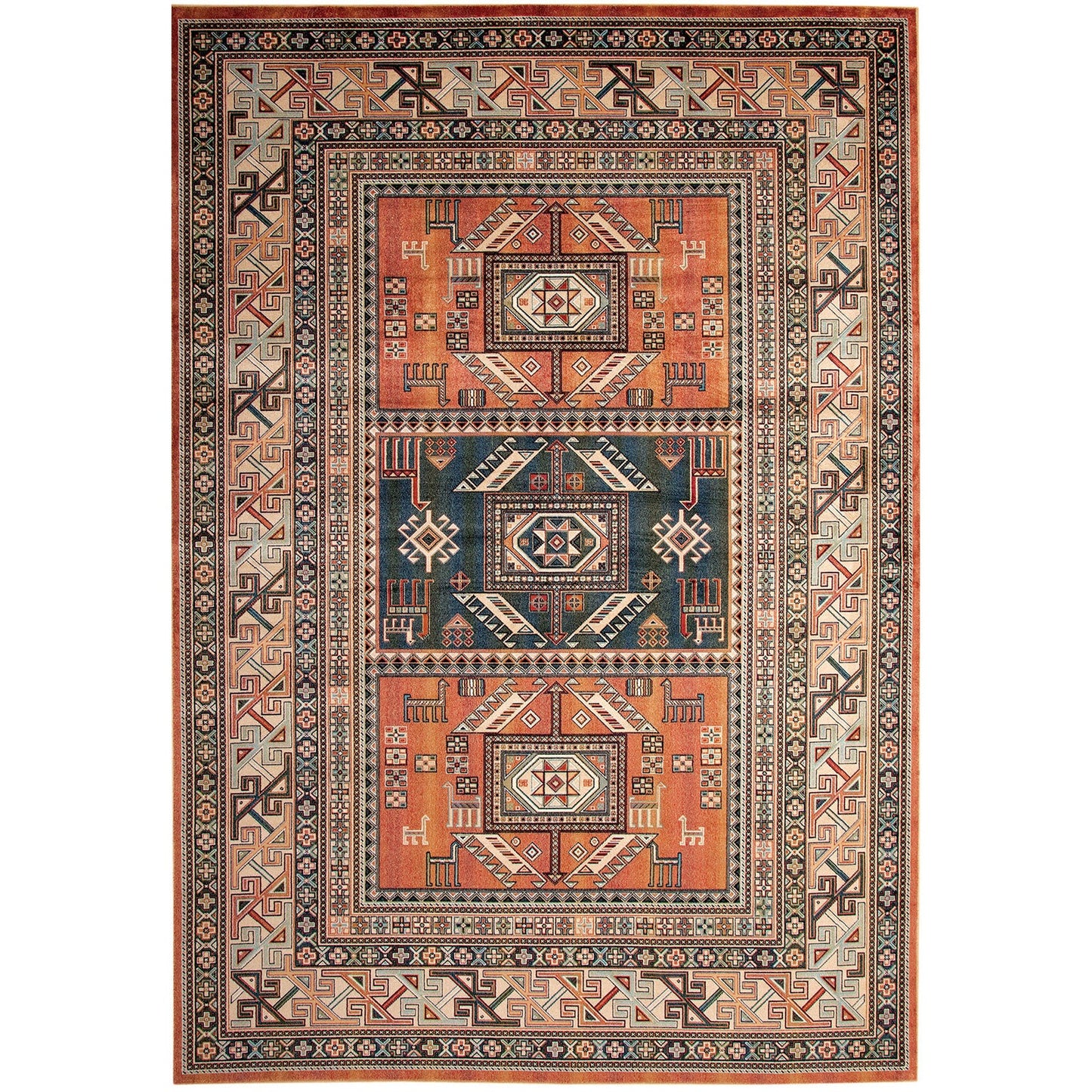 Mortsel Orange/Multi 5'3" X 7'6" Area Rug - ATL FURNITURE