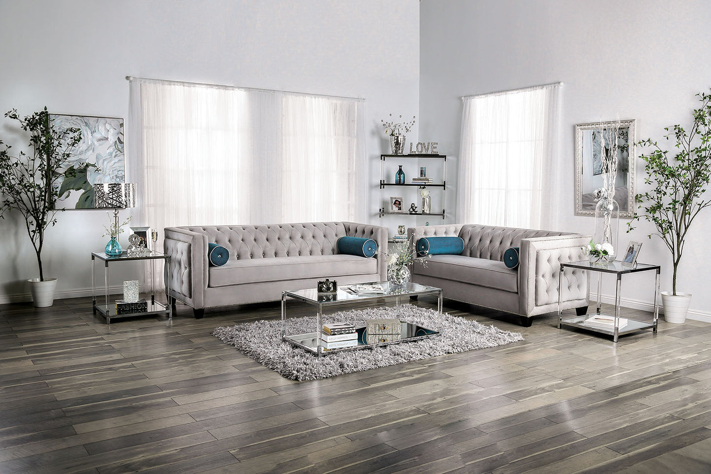 Silvan Gray Sofa + Love Seat - ATL FURNITURE