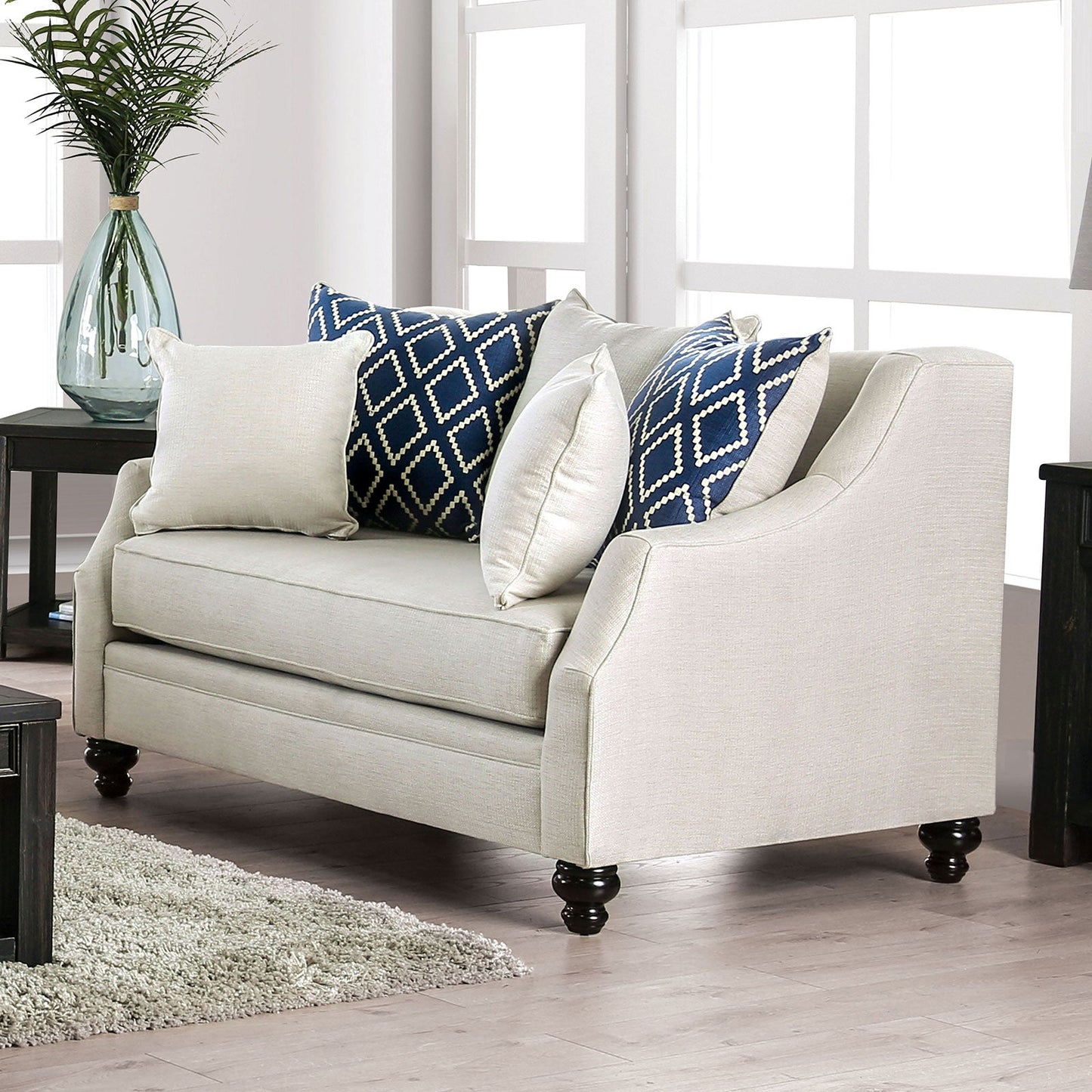 Nefyn Ivory Love Seat - ATL FURNITURE