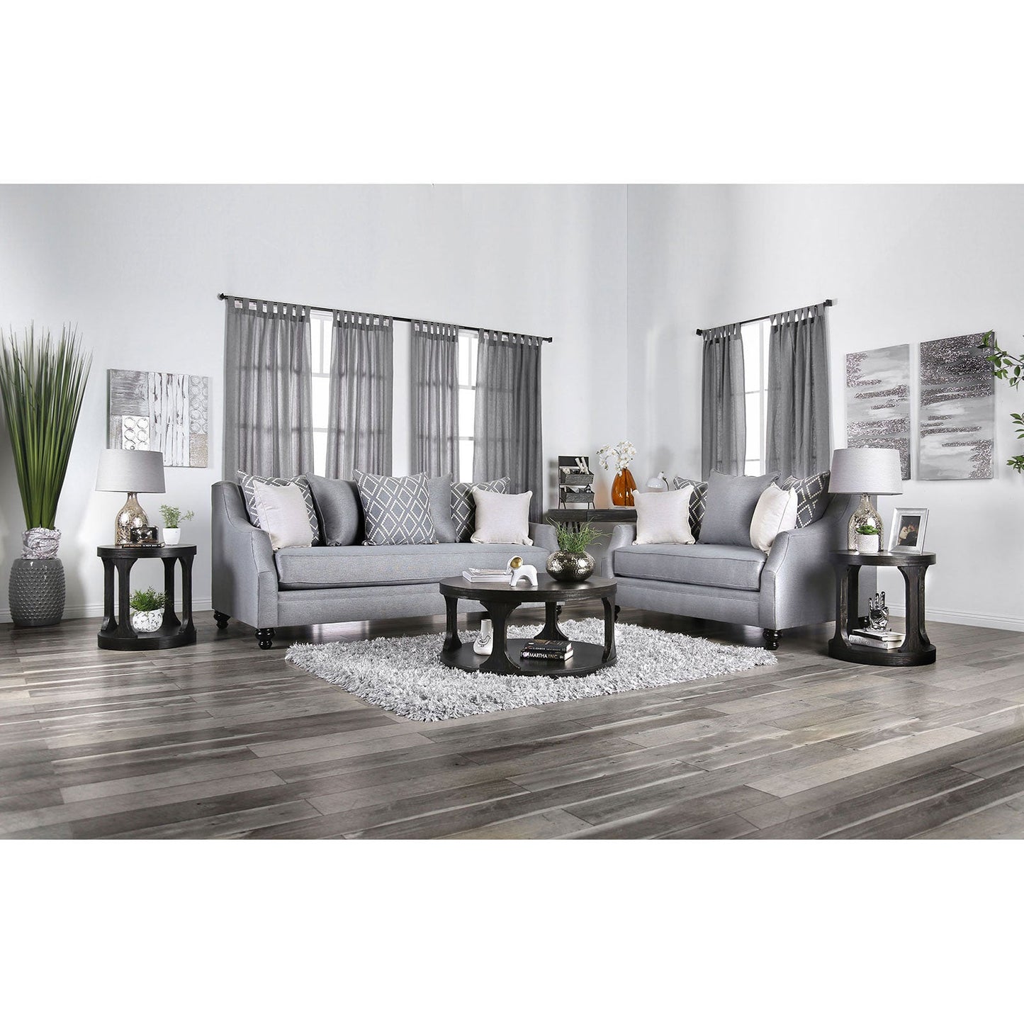 Nefyn Gray Sofa + Love Seat - ATL FURNITURE