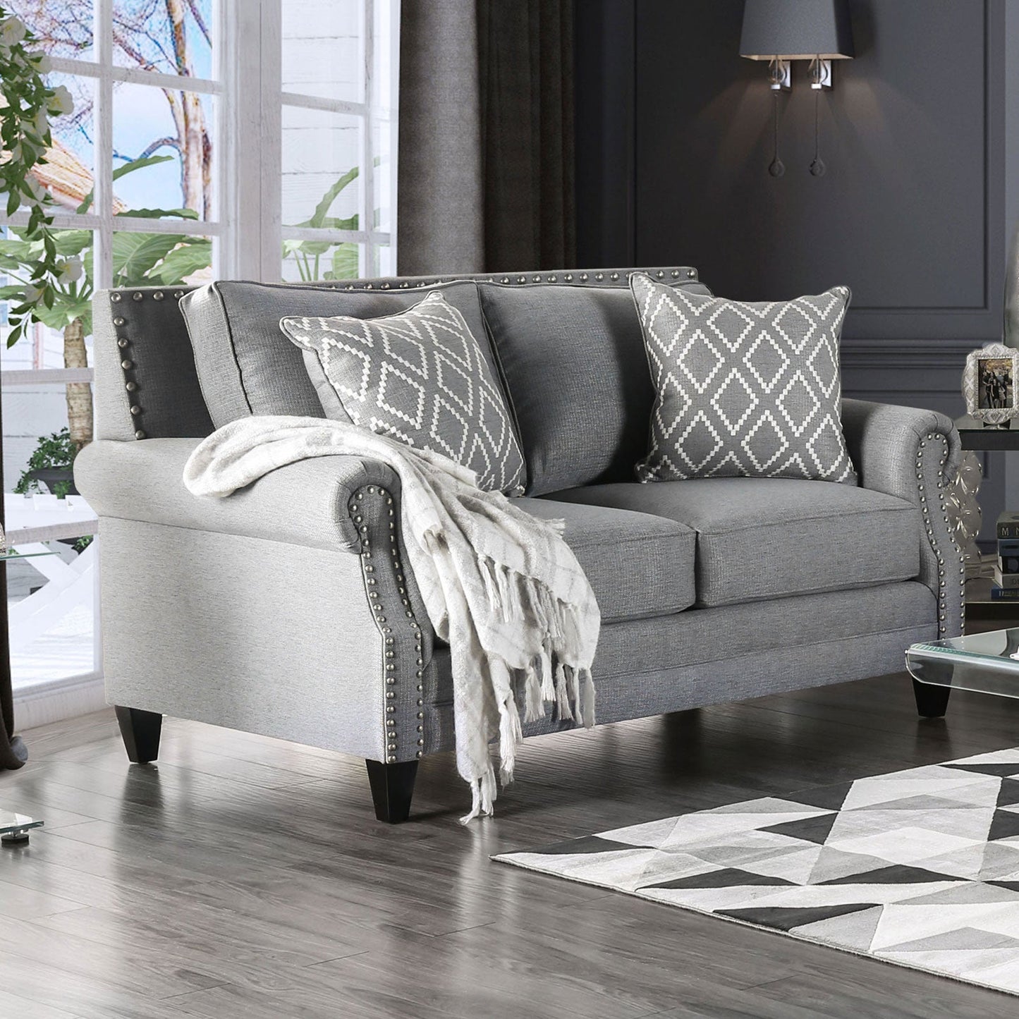 Giovanni Gray Love Seat - ATL FURNITURE
