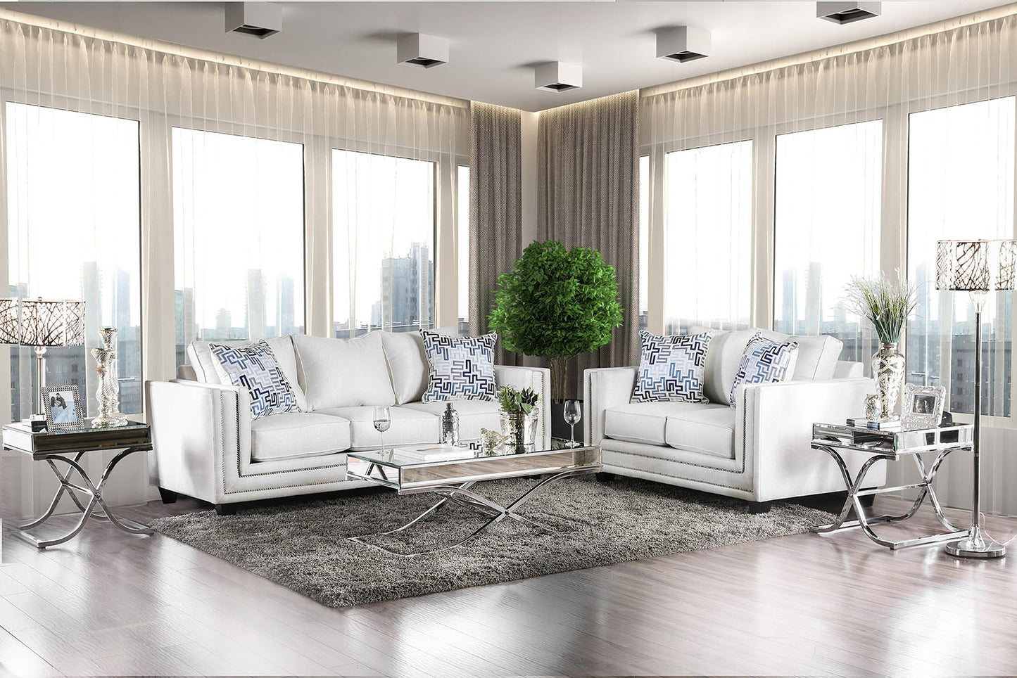 Ilse Off-White Sofa + Love Seat - ATL FURNITURE