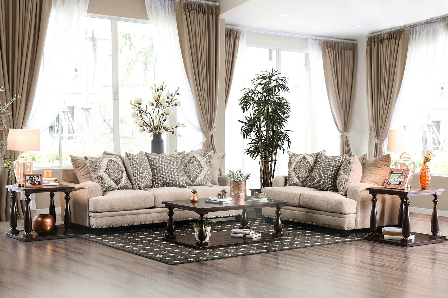 Jaylinn Light Brown Sofa + Love Seat - ATL FURNITURE