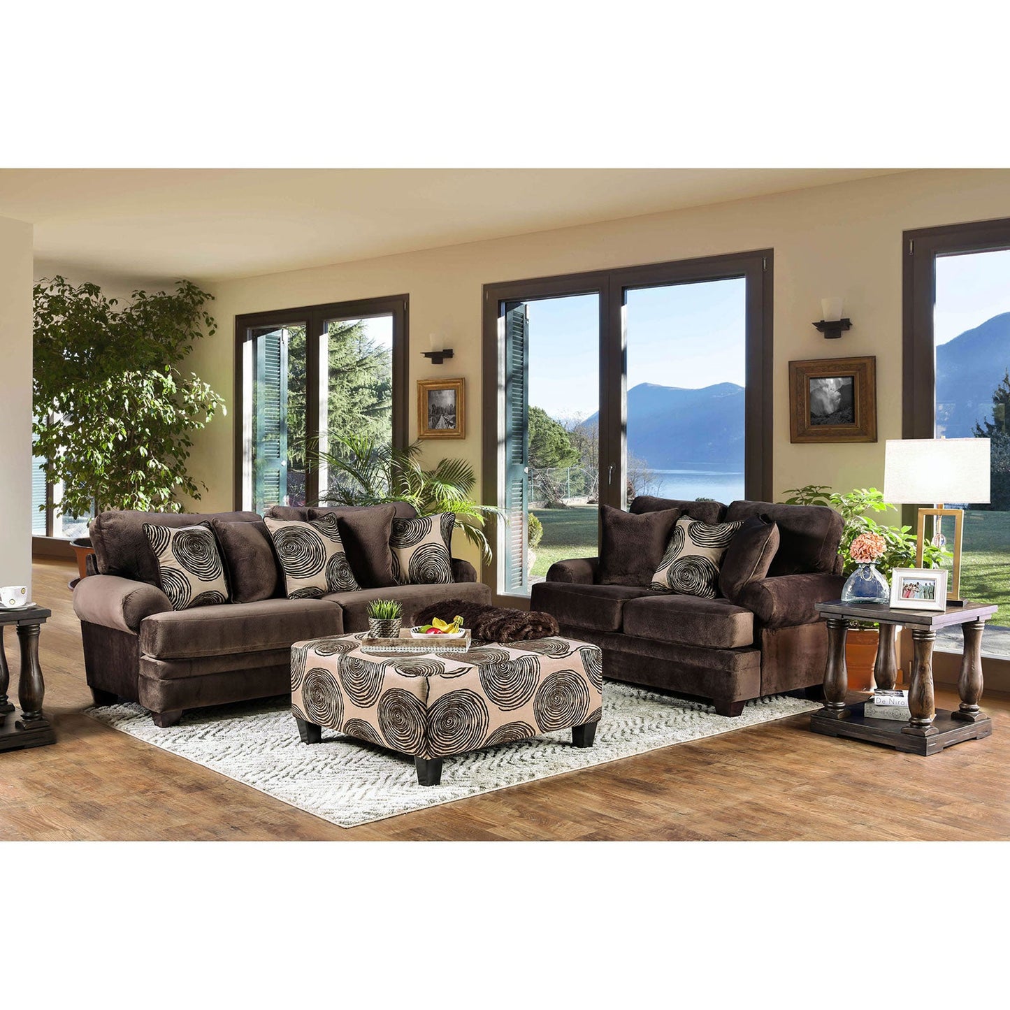Bonaventura Brown Sofa + Love Seat - ATL FURNITURE