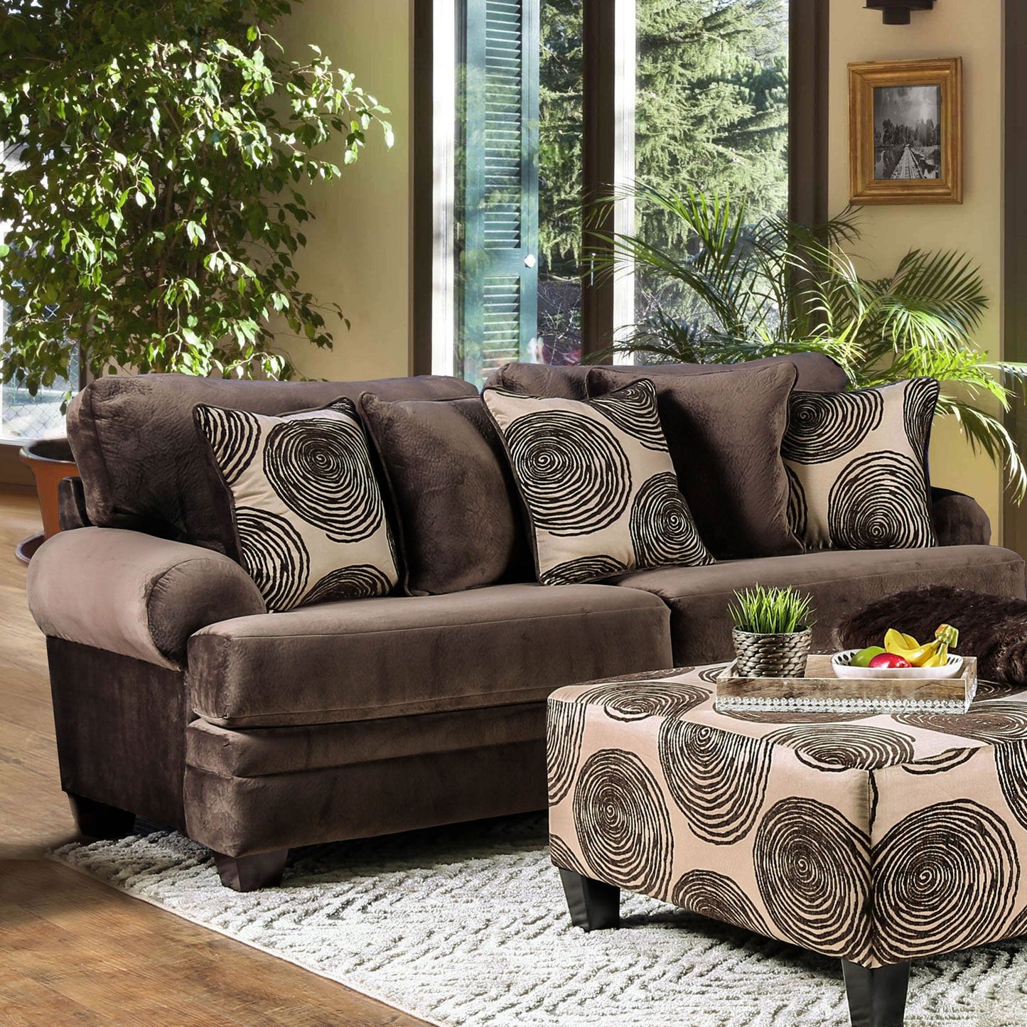 Bonaventura Brown Sofa - ATL FURNITURE