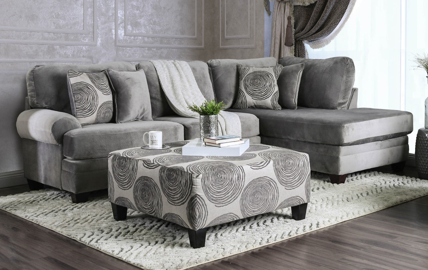 Bonaventura Gray Sectional - ATL FURNITURE