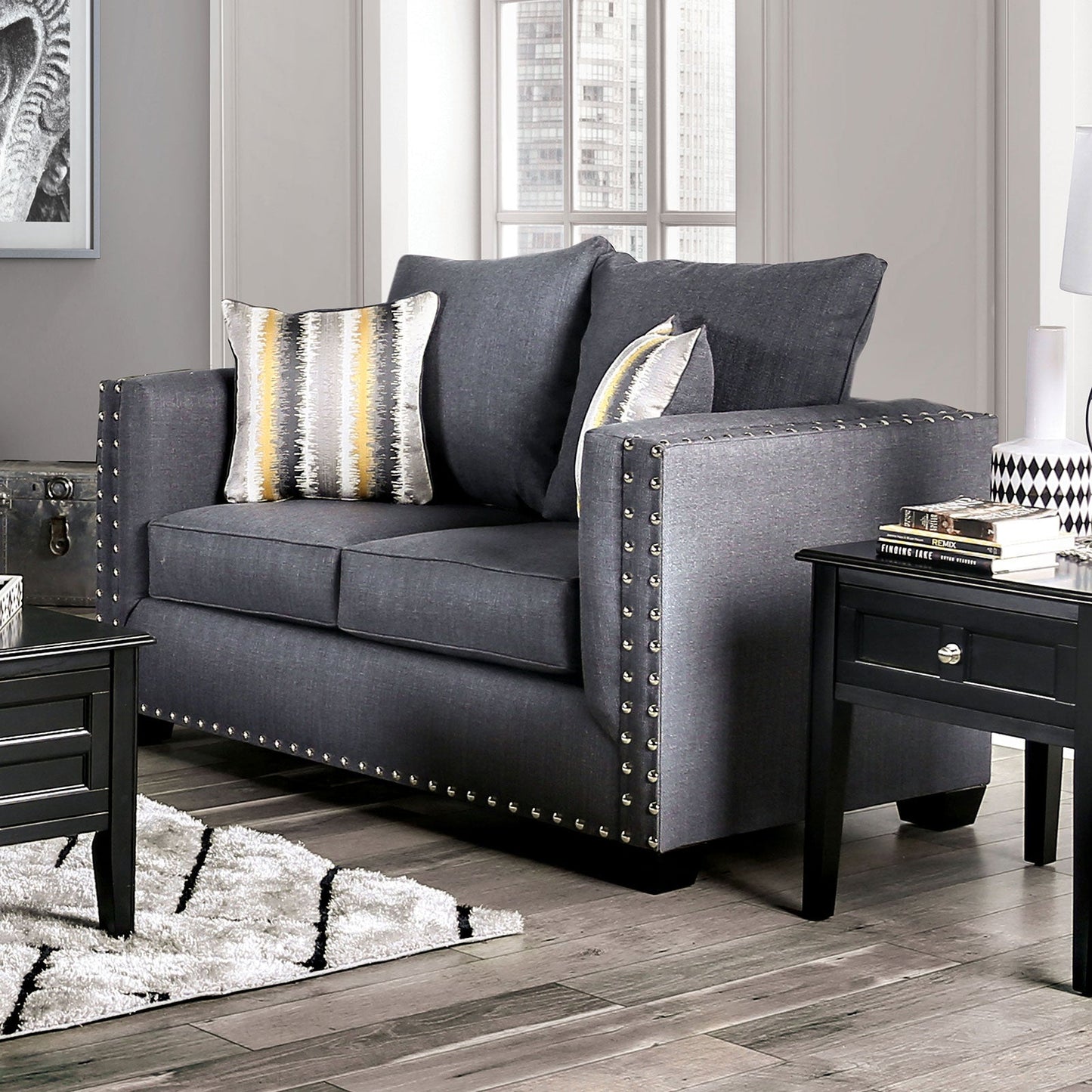 Inkom Slate Love Seat - ATL FURNITURE