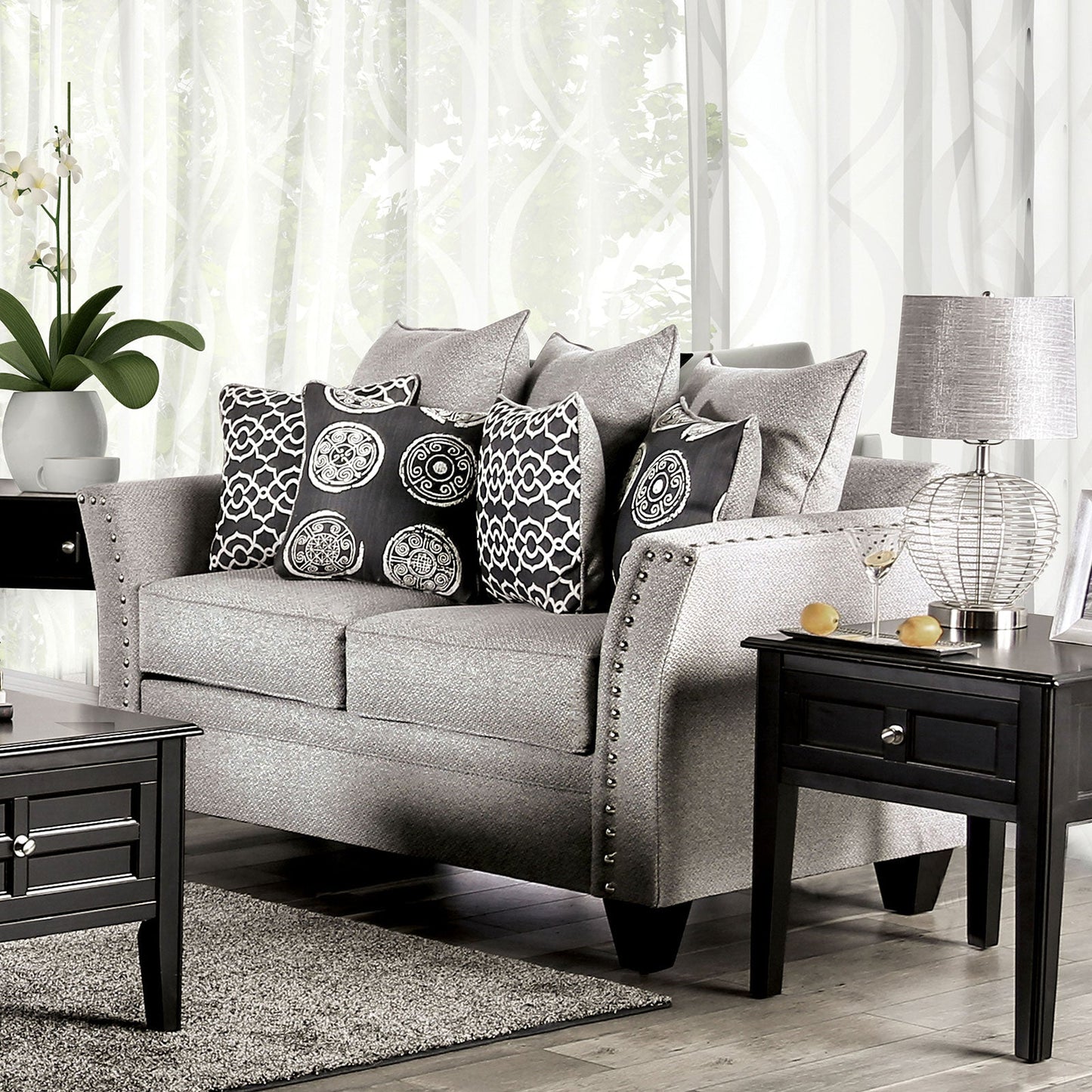 Talgarth Gray Love Seat - ATL FURNITURE