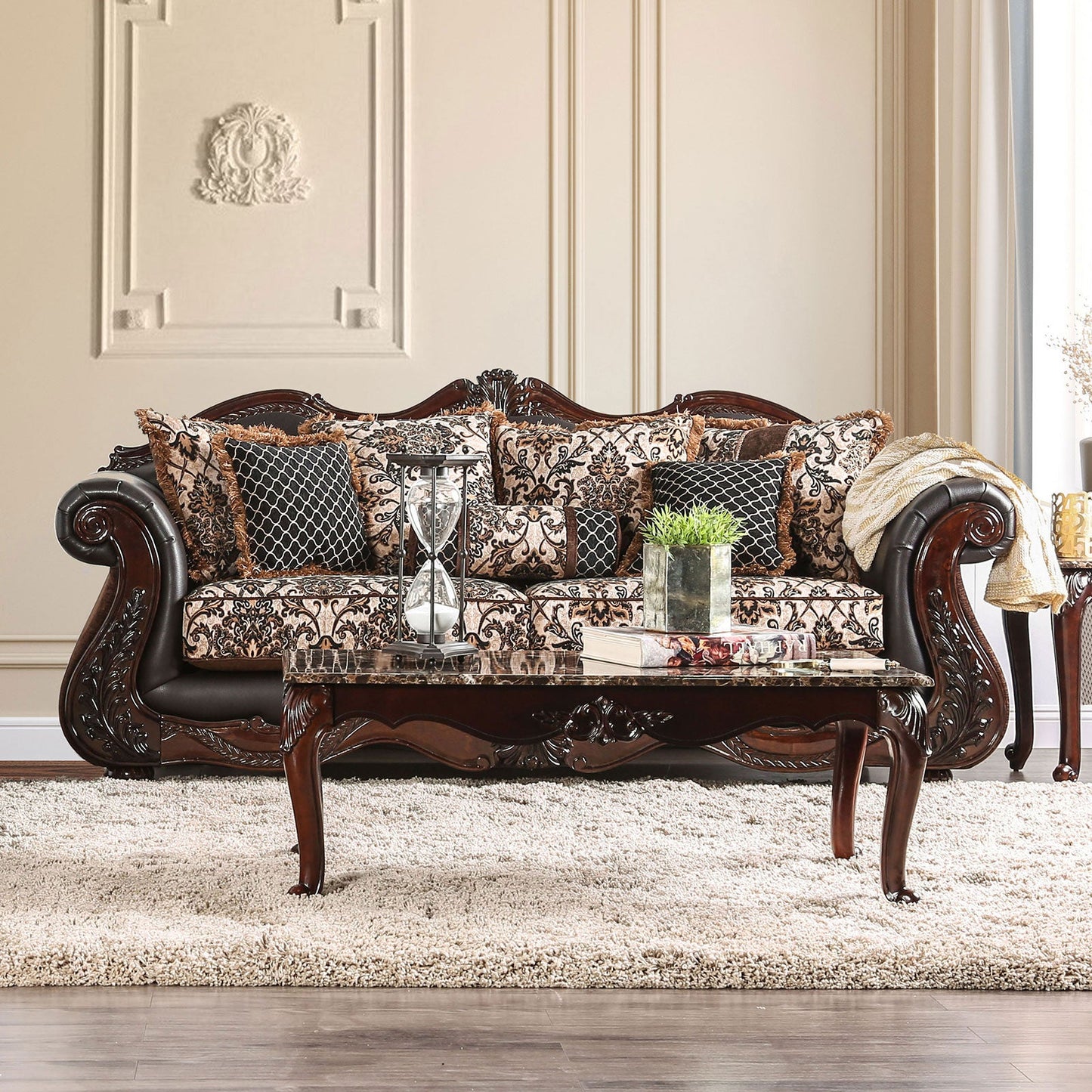 JAMAEL Brown/Espresso Sofa - ATL FURNITURE