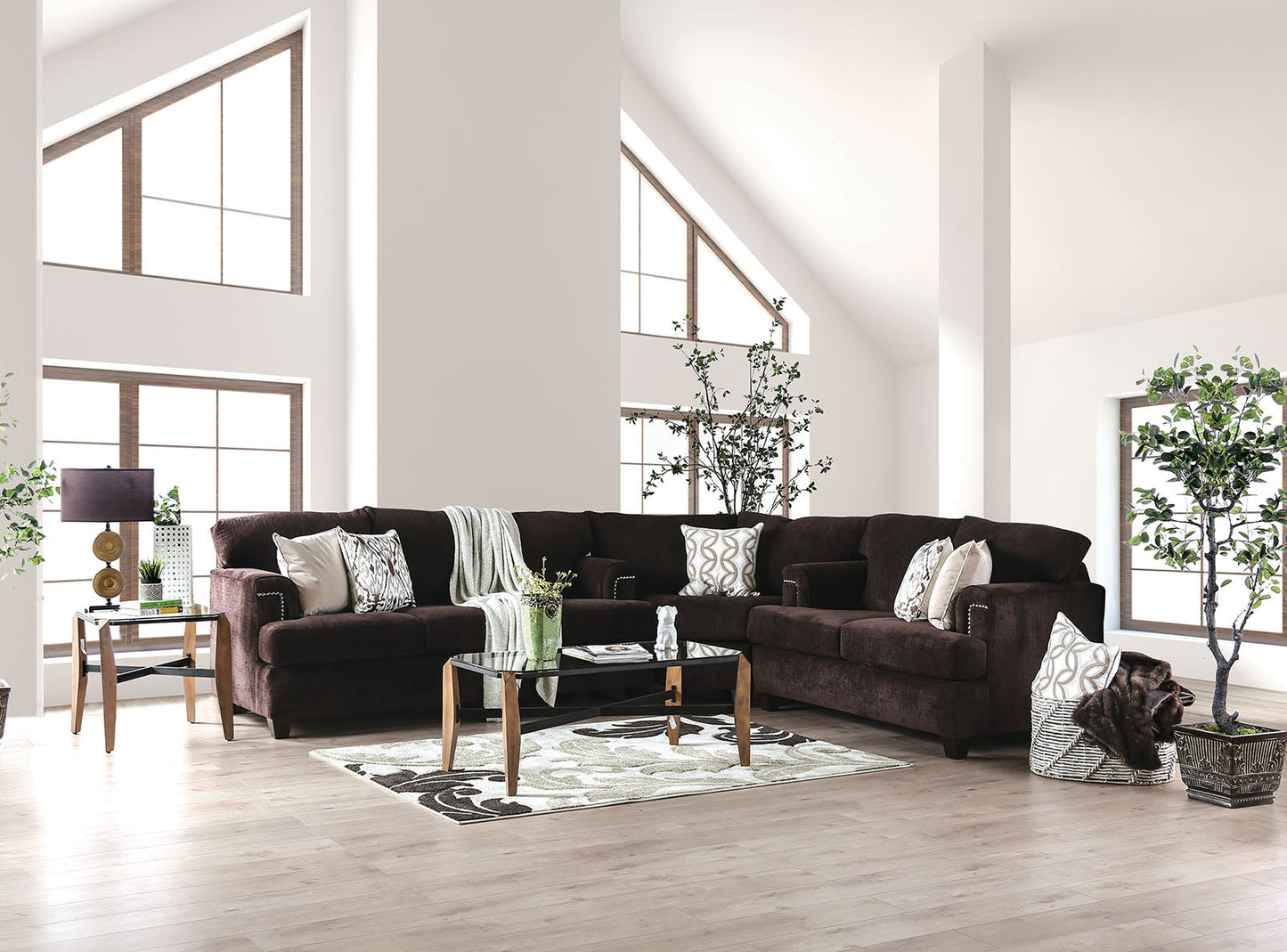 Brynlee Chocolate Sectional (*Pillows Sold Separately) - ATL FURNITURE