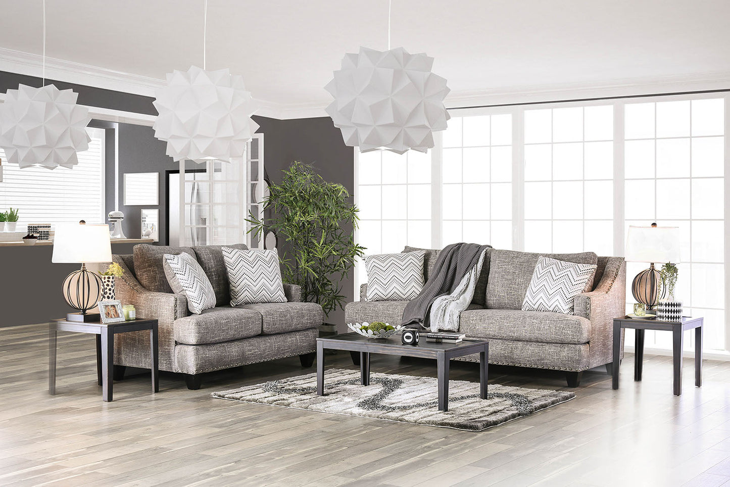 Erika Gray Sofa + Love Seat - ATL FURNITURE