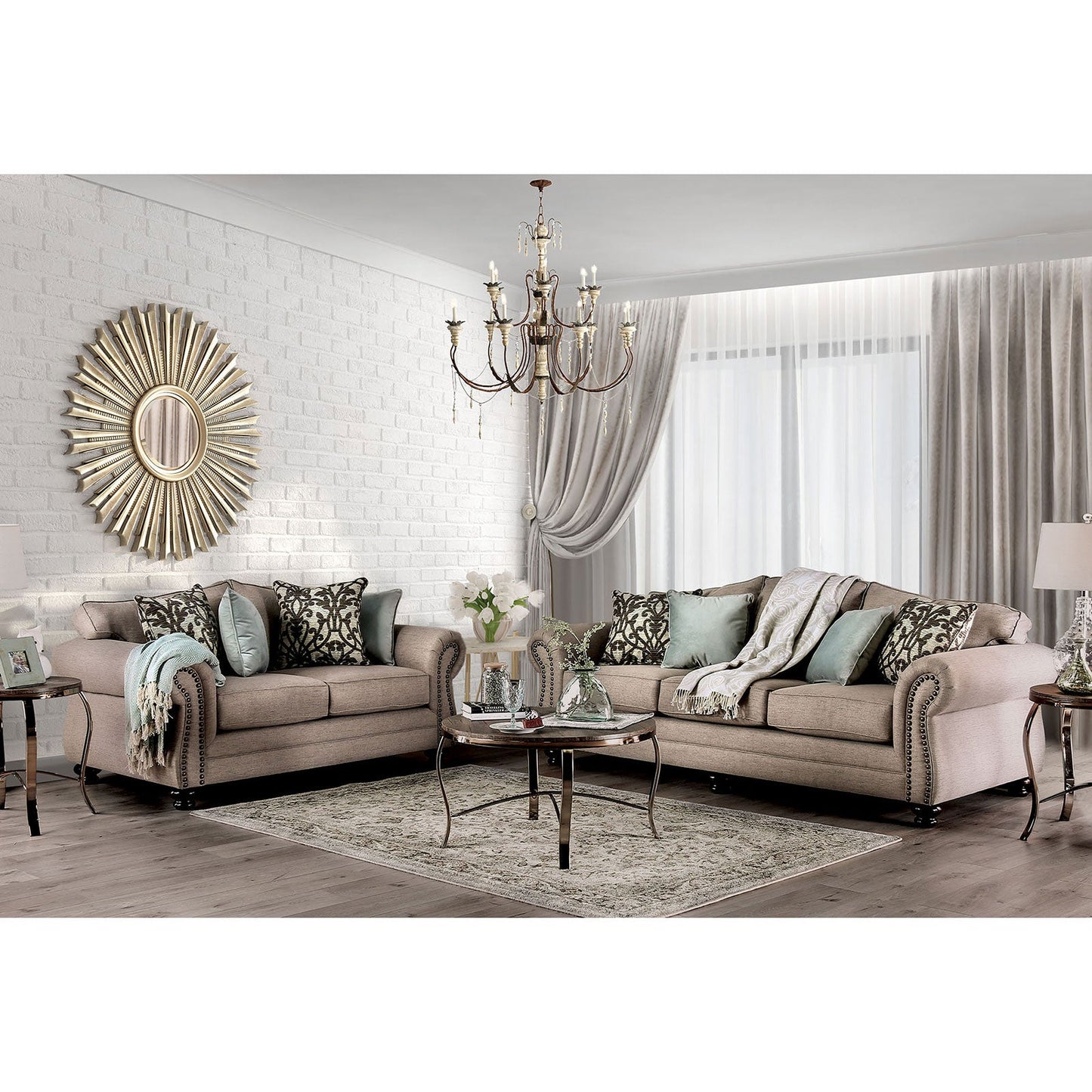 Jarauld Dark Taupe Sofa + Love Seat - ATL FURNITURE