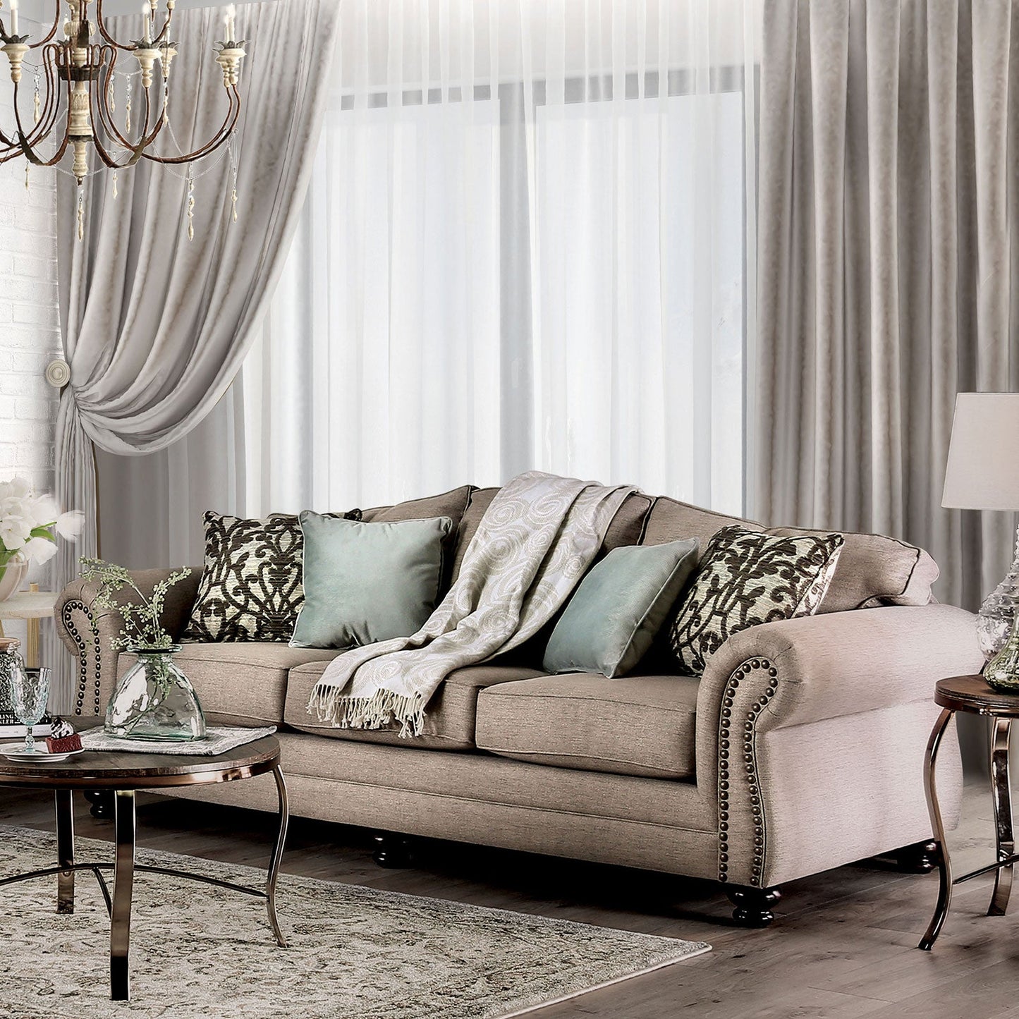 Jarauld Dark Taupe Sofa - ATL FURNITURE