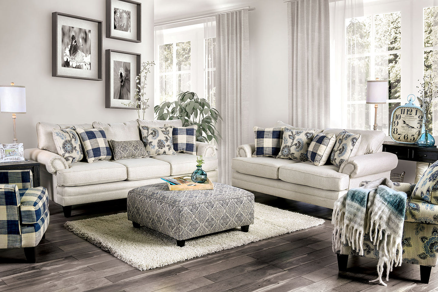 Nash Ivory Sofa + Love Seat - ATL FURNITURE