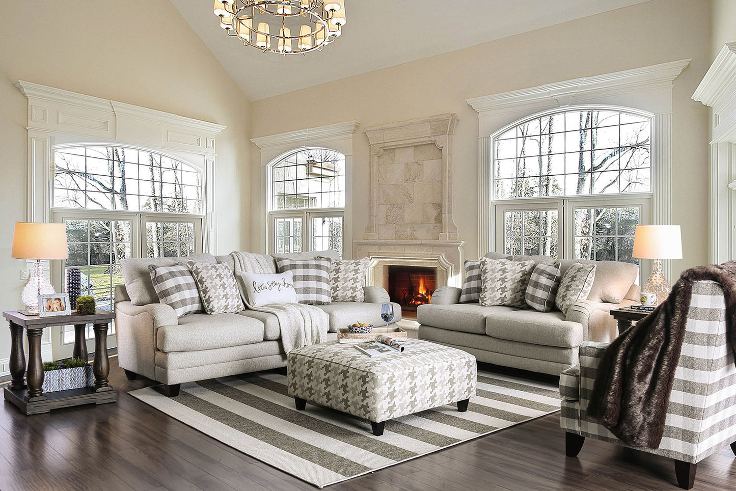 Christine Light Gray Sofa + Love Seat - ATL FURNITURE